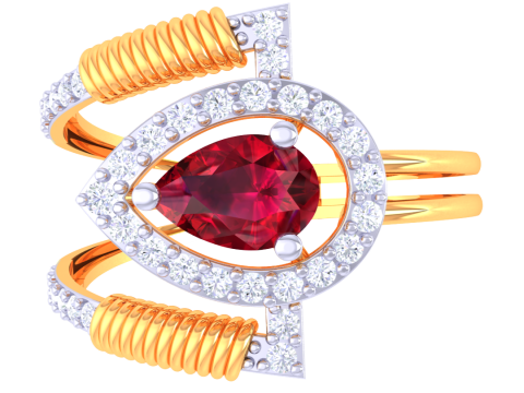 Printable 3D jewelry model of Lady diamond ring Modèle 3D