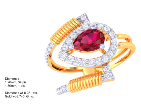Printable 3D jewelry model of Lady diamond ring Modèle 3D