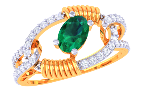 Printable 3D jewelry model of Lady diamond ring 3D मॉडल