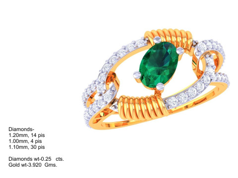 Printable 3D jewelry model of Lady diamond ring Model 3D