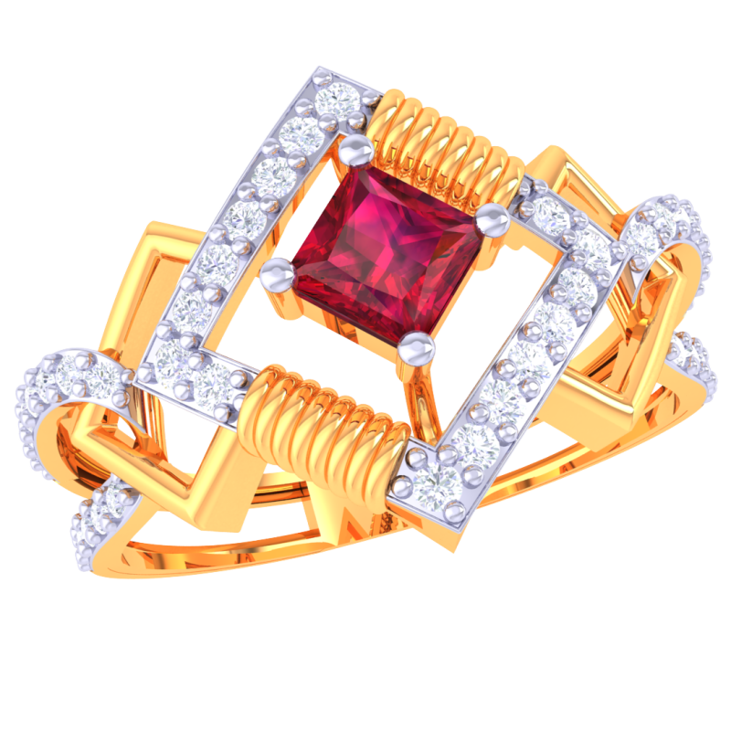 Printable 3D jewelry model of Lady diamond ring 3D Model .c4d .max .obj .3ds .fbx .stl .blend