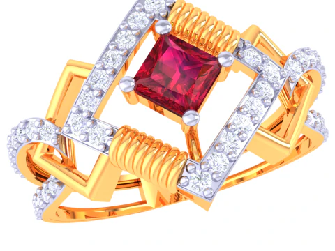 Printable 3D jewelry model of Lady diamond ring 3D Model