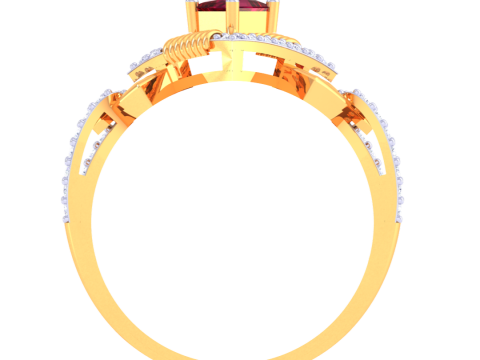 Printable 3D jewelry model of Lady diamond ring 3D Model