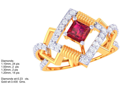 Printable 3D jewelry model of Lady diamond ring 3D Model
