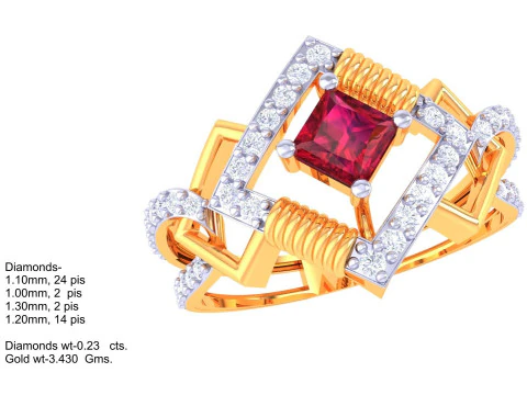 Printable 3D jewelry model of Lady diamond ring 3D Model