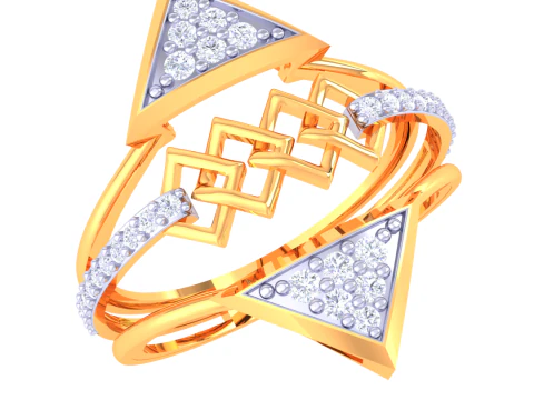 Model perhiasan 3D cincin berlian Wanita yang dapat dicetak Model 3D