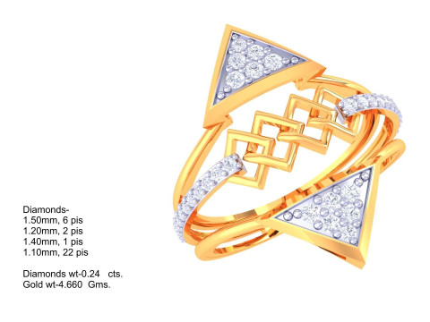 Printable 3D jewelry model of Lady diamond ring Model 3D