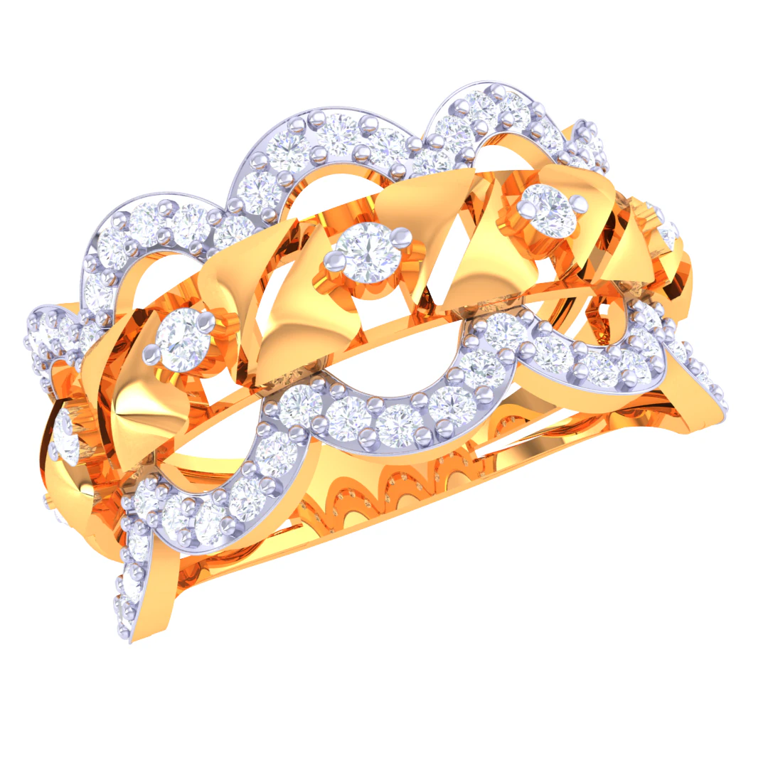 Printable 3D jewelry model of Lady diamond ring 3D Model .c4d .max .obj .3ds .fbx .stl .blend 