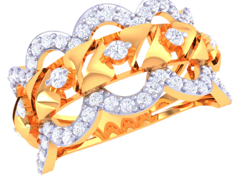 Modello di gioiello stampabile in 3D dell'anello con diamante Lady Modello 3D