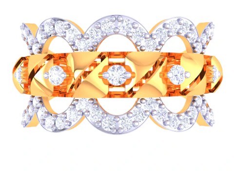 Printable 3D jewelry model of Lady diamond ring 3D Model