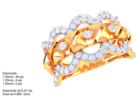 Printable 3D jewelry model of Lady diamond ring 3D Model