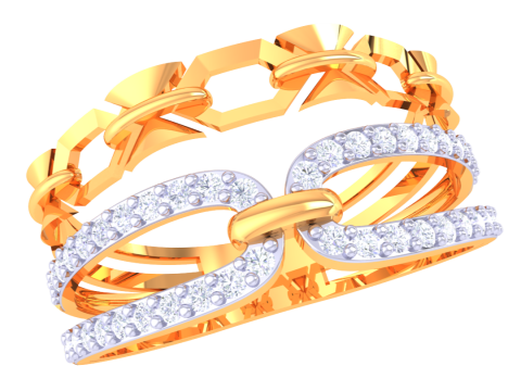 Printable 3D jewelry model of Lady diamond ring 3Dモデル