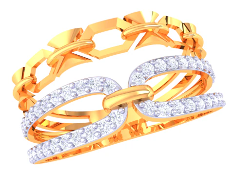 Printable 3D jewelry model of Lady diamond ring 3D Model