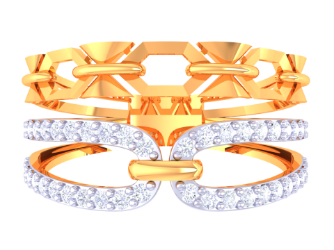 Printable 3D jewelry model of Lady diamond ring Modello 3D