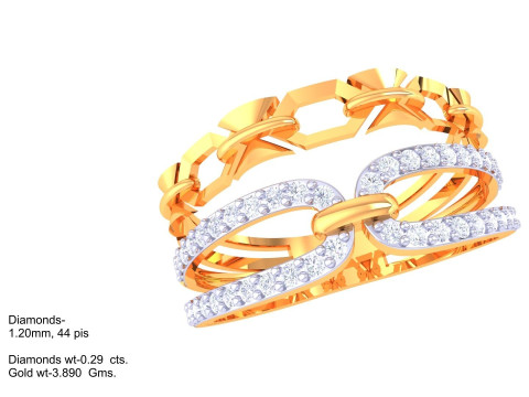 Printable 3D jewelry model of Lady diamond ring Modello 3D