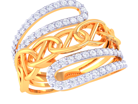 Printable 3D jewelry model of Lady diamond ring 3D Model