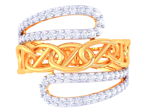 Printable 3D jewelry model of Lady diamond ring 3D Model