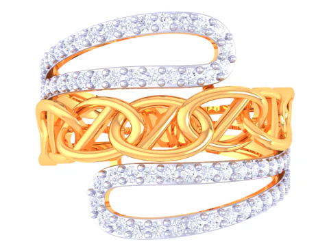 Printable 3D jewelry model of Lady diamond ring 3D Model