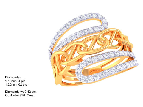 Printable 3D jewelry model of Lady diamond ring 3D Model