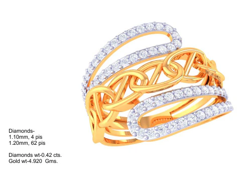Printable 3D jewelry model of Lady diamond ring 3D Model
