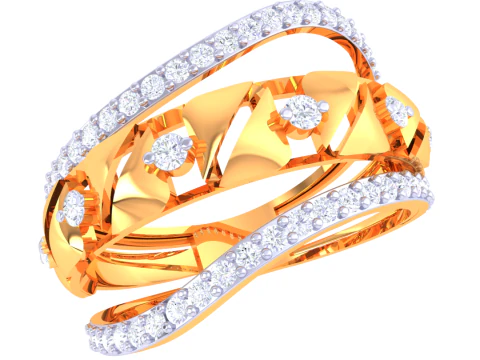 Modello di gioiello stampabile in 3D dell'anello con diamante Lady Modello 3D