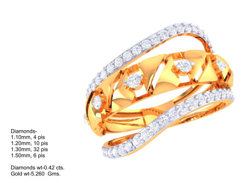 Printable 3D jewelry model of Lady diamond ring 3D 模型