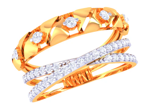 Model biżuterii 3D do druku z diamentowym pierścionkiem Lady Model 3D