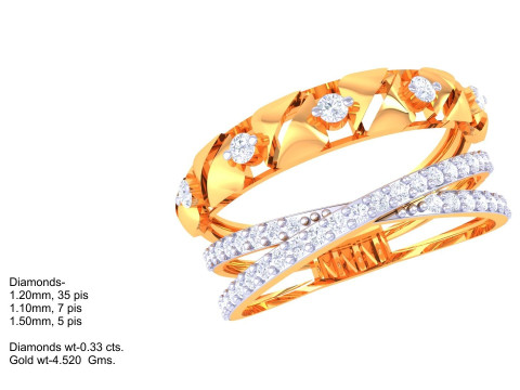 Printable 3D jewelry model of Lady diamond ring Modello 3D