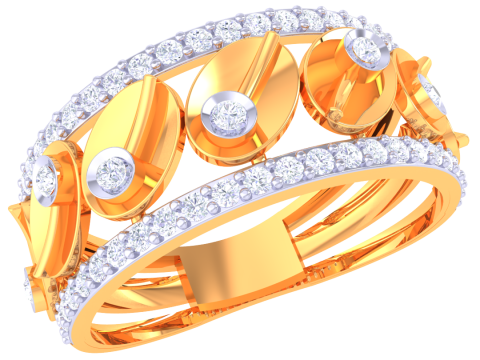 Printable 3D jewelry model of Lady diamond ring 3D मॉडल