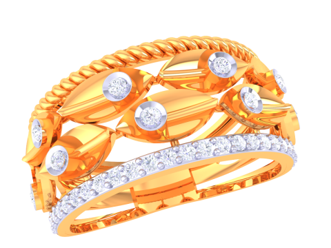 Printable 3D jewelry model of Lady diamond ring 3Dモデル