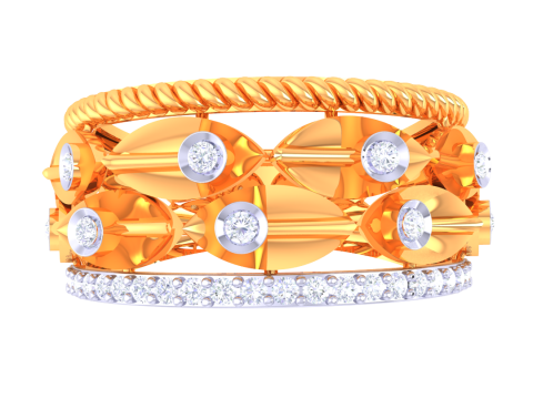 Printable 3D jewelry model of Lady diamond ring 3D 모델
