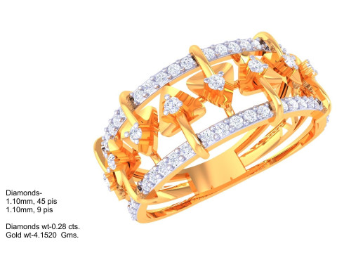Printable 3D jewelry model of Lady diamond ring Model 3D