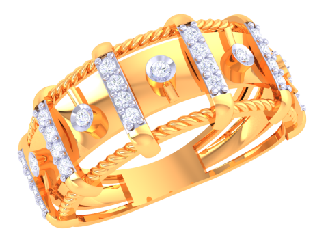 Printable 3D jewelry model of Lady diamond ring Model 3D