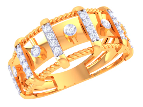 Printable 3D jewelry model of Lady diamond ring 3D Model