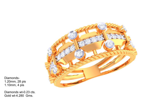 Printable 3D jewelry model of Lady diamond ring Model 3D