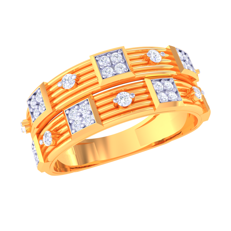 Printable 3D jewelry model of Lady diamond ring Modèle 3D .c4d .max .obj .3ds .fbx .stl .blend