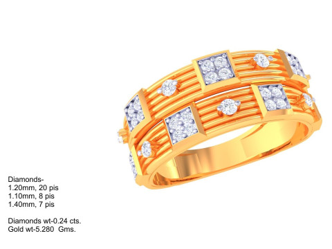 Printable 3D jewelry model of Lady diamond ring Modèle 3D
