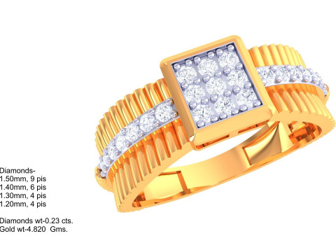 Printable 3D jewelry model of Lady diamond ring Modello 3D