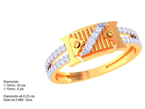 Printable 3D jewelry model of Lady diamond ring Modello 3D