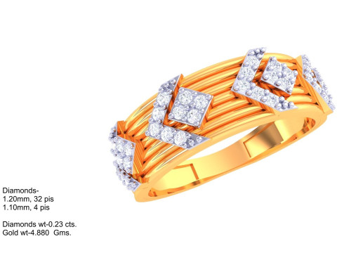 Printable 3D jewelry model of Lady diamond ring Modelo 3D