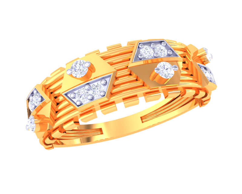 Printable 3D jewelry model of Lady diamond ring 3D Model .c4d .max .obj .3ds .fbx .stl .blend