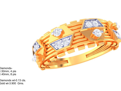 Printable 3D jewelry model of Lady diamond ring 3D Model