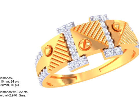 Printable 3D jewelry model of Lady diamond ring 3D Модель