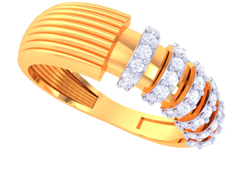 Тривимірна ювелірна модель жіночої каблучки з діамантом для друку 3D Модель