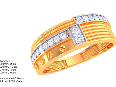 Printable 3D jewelry model of Lady diamond ring Modello 3D