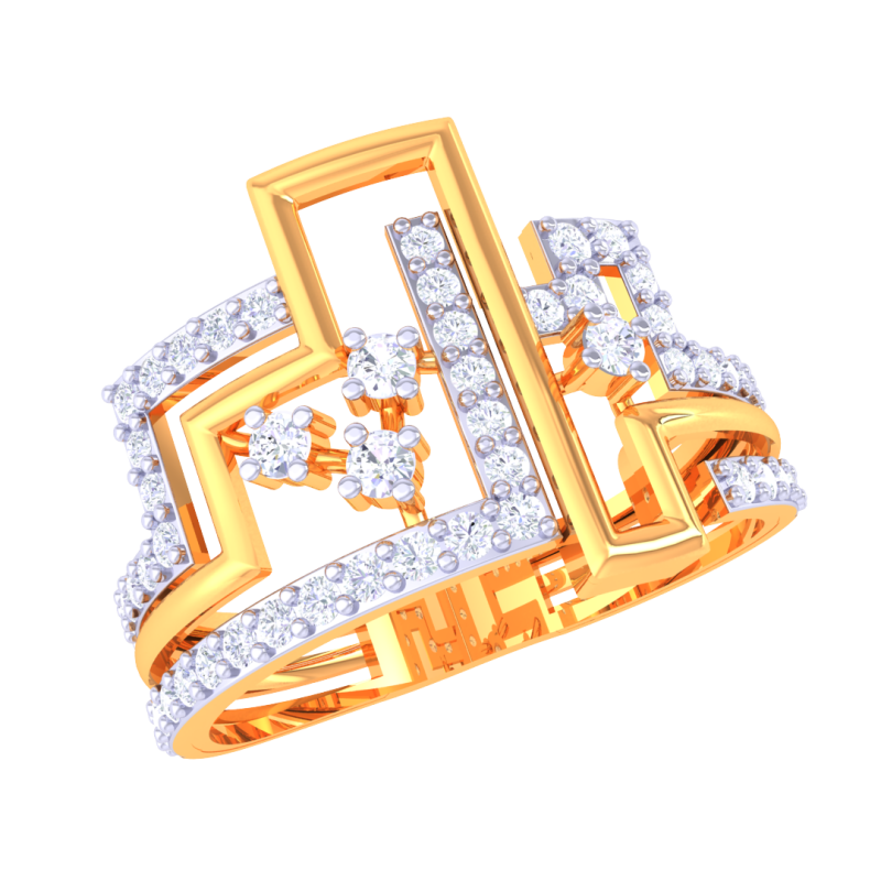 Printable 3D jewelry model of Lady diamond ring Modèle 3D .c4d .max .obj .3ds .fbx .stl .blend