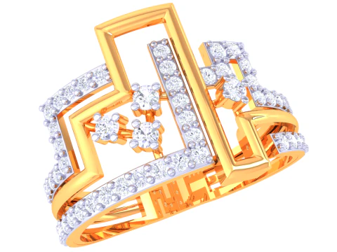 Printable 3D jewelry model of Lady diamond ring 3D Model