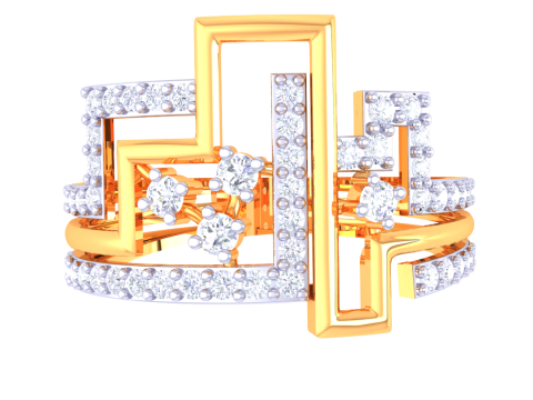 Printable 3D jewelry model of Lady diamond ring Modèle 3D