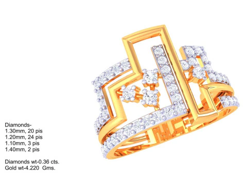 Printable 3D jewelry model of Lady diamond ring 3D Model