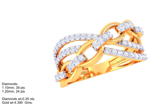 Printable 3D jewelry model of Lady diamond ring Model 3D